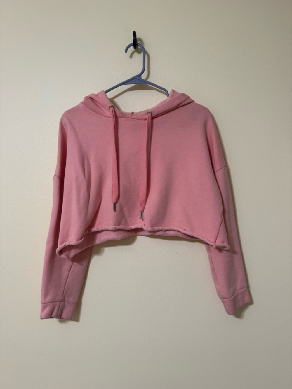 Forever 21 Cropped Orange Hoodie with Drawstrings